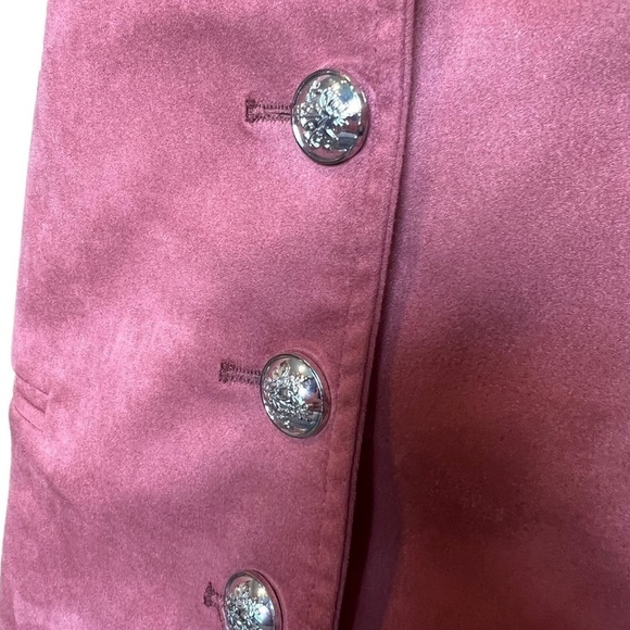 MOTF Embellished Western Mauve Silver Vest Medium Faux Suede Festival Southwest - Picture 6 of 10